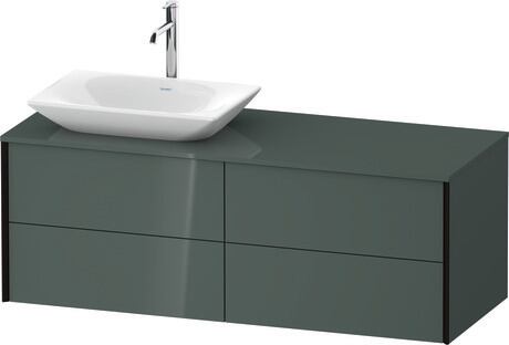 Mueble bajo lavabo para encimera, XV4773LB2380B00 Gris (Dolomiti) Brillante, Lacado, Perfil: Negro, Distribución interior Integrado/a