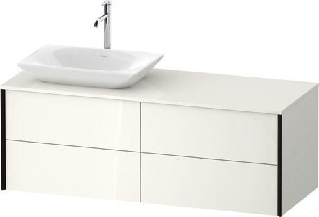 Mueble bajo lavabo para encimera, XV4773LB2220B00 Blanco Brillante, Decoración, Perfil: Negro, Distribución interior Integrado/a