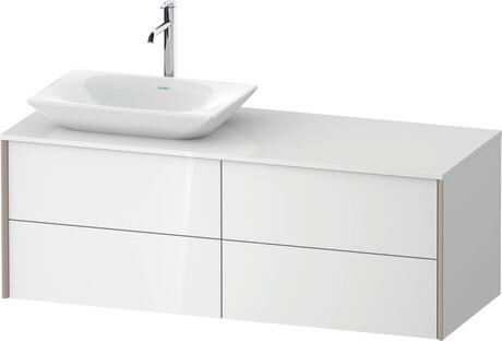 Mueble bajo lavabo para encimera, XV4773LB1850B00 Blanco Brillante, Lacado, Perfil: Champán, Distribución interior Integrado/a