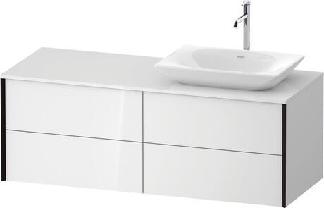 Mueble bajo lavabo para encimera, XV4773RB2850B00 Blanco Brillante, Lacado, Perfil: Negro, Distribución interior Integrado/a