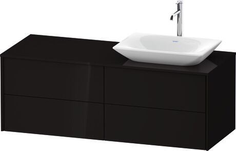 Mueble bajo lavabo para encimera, XV4773RB2400B00 Negro Brillante, Lacado, Perfil: Negro, Distribución interior Integrado/a