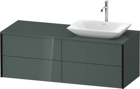 Mueble bajo lavabo para encimera, XV4773RB2380B00 Gris (Dolomiti) Brillante, Lacado, Perfil: Negro, Distribución interior Integrado/a