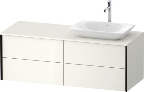 Mueble bajo lavabo para encimera, XV4773RB2220B00 Blanco Brillante, Decoración, Perfil: Negro, Distribución interior Integrado/a