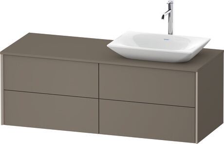 Mueble bajo lavabo para encimera, XV4773RB1900B00 Franela gris Satén mate, Lacado, Perfil: Champán, Distribución interior Integrado/a