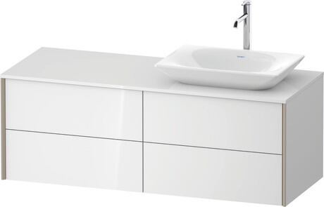 Mueble bajo lavabo para encimera, XV4773RB1850B00 Blanco Brillante, Lacado, Perfil: Champán, Distribución interior Integrado/a