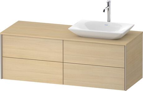 Mueble bajo lavabo para encimera, XV4773RB1710B00 Roble mediterráneo Mate, Chapa de madera auténtica, Perfil: Champán, Distribución interior Integrado/a