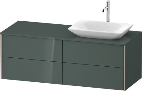 Mueble bajo lavabo para encimera, XV4773RB1380B00 Gris (Dolomiti) Brillante, Lacado, Perfil: Champán, Distribución interior Integrado/a