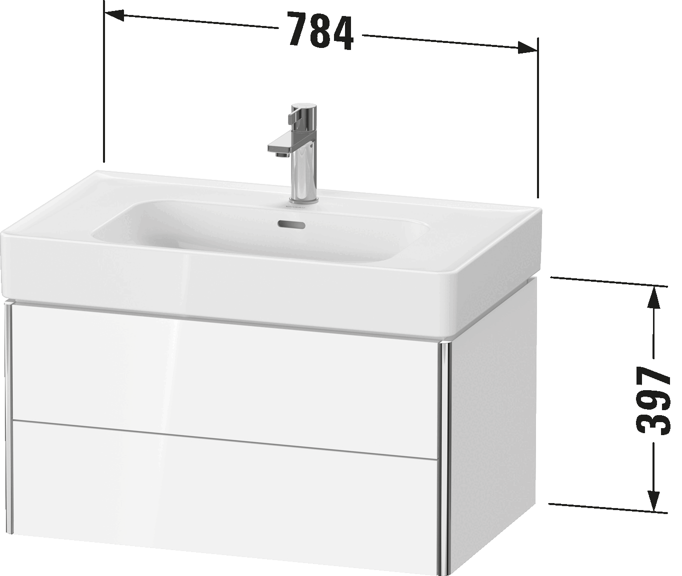 Vanity unit wall-mounted, XS4399