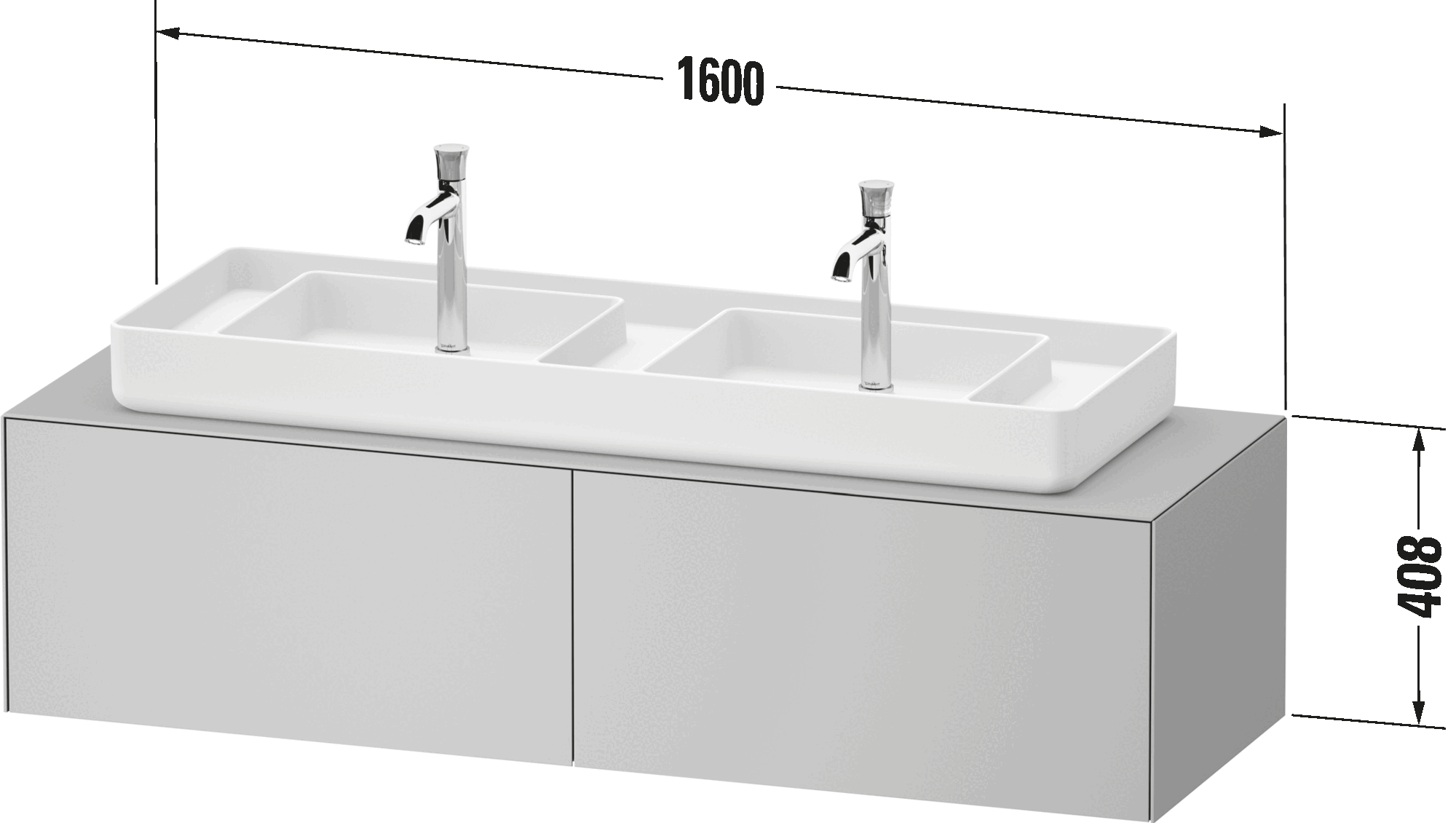 Console vanity unit wall-mounted, WT4866
