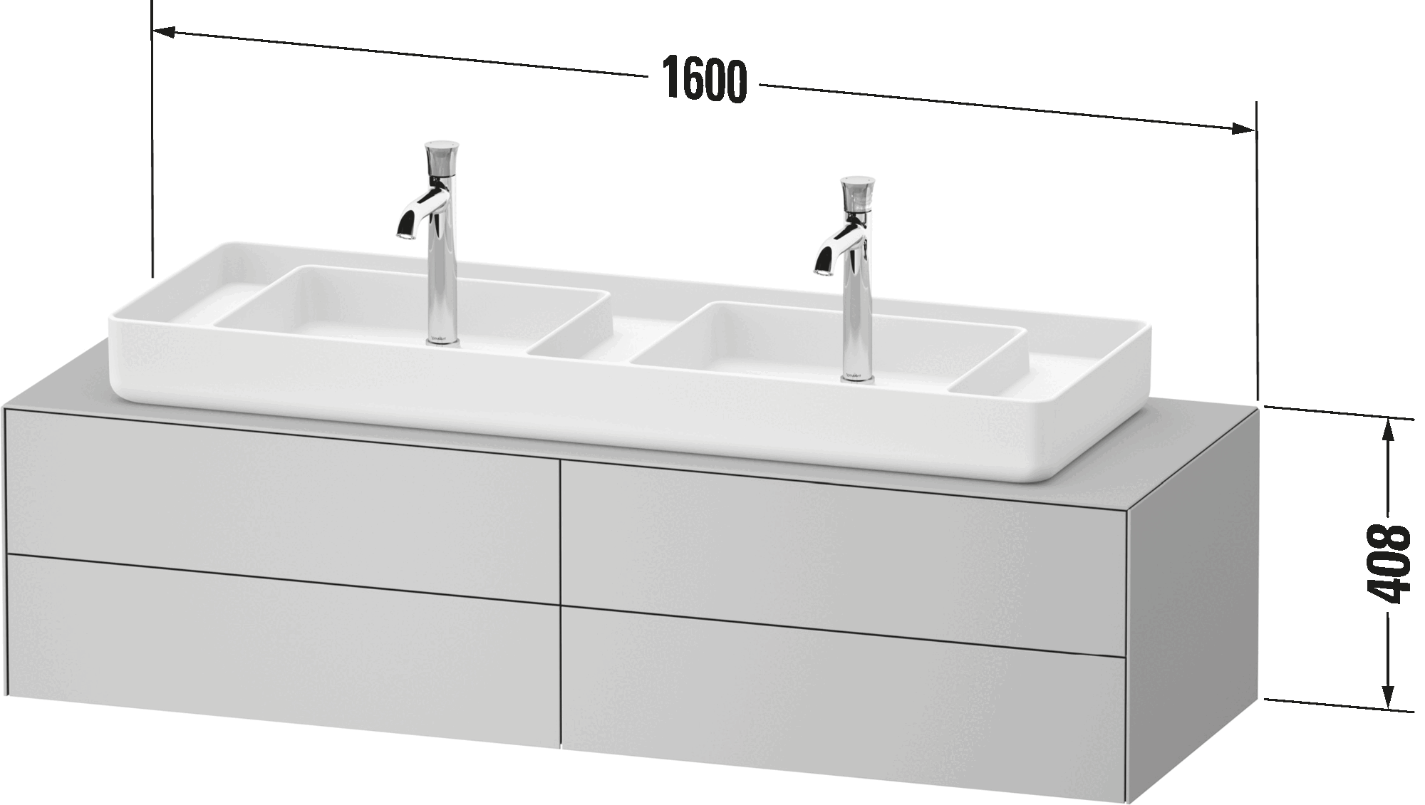 Console vanity unit wall-mounted, WT4869