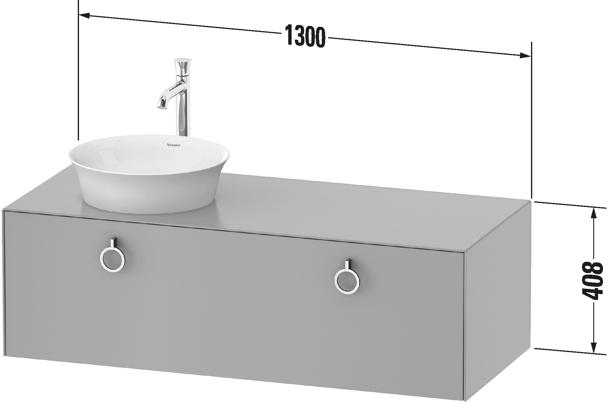 Console vanity unit wall-mounted, WT4982 L/M/R