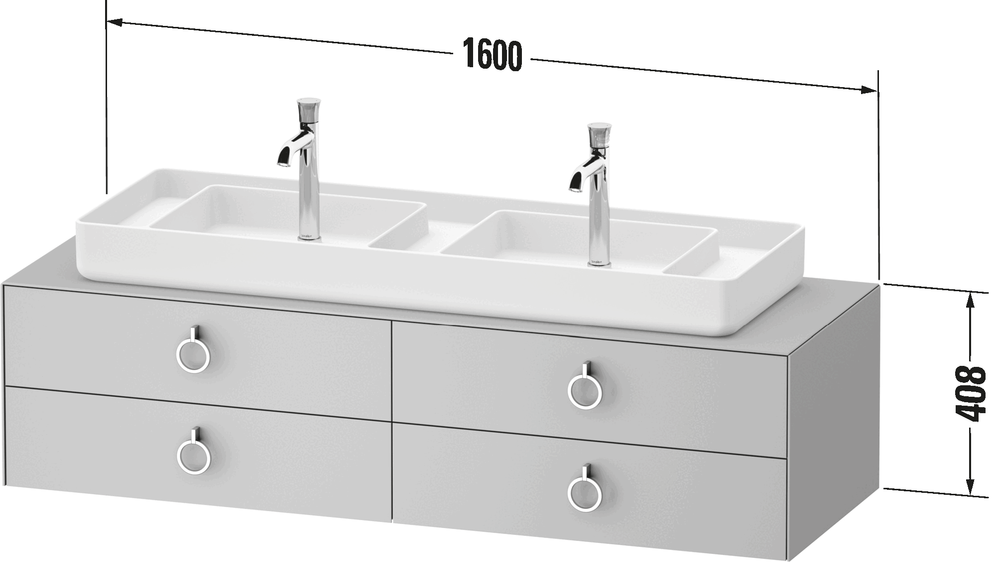 Console vanity unit wall-mounted, WT4997