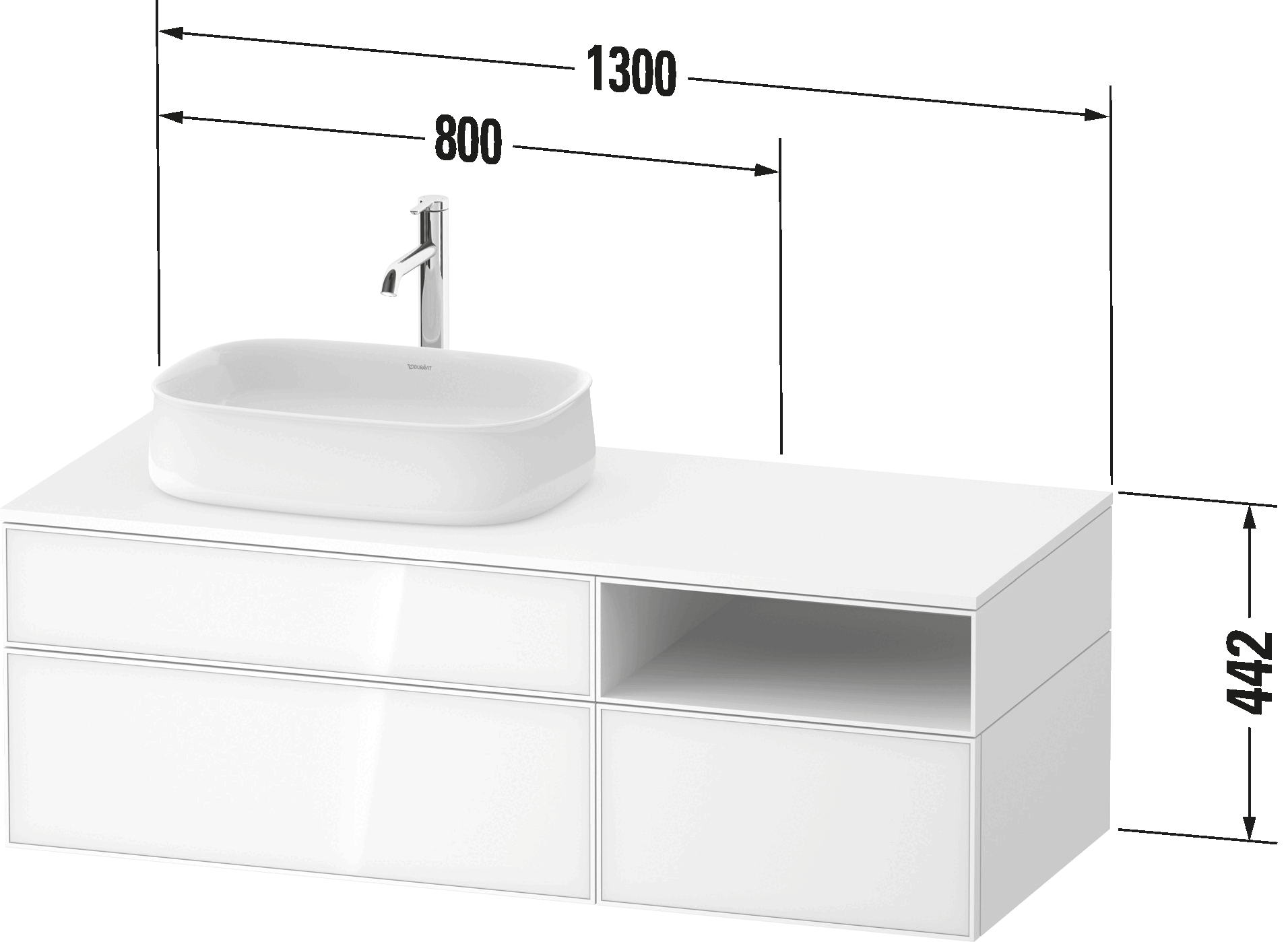 Mueble bajo lavabo para encimera, ZE4828