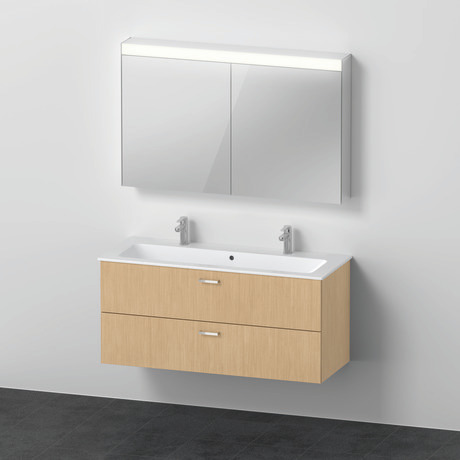 Möbelwaschtisch mit Waschtischunterbau und Spiegelschrank, XB0067030300000 Natur Eiche Matt, Dekor