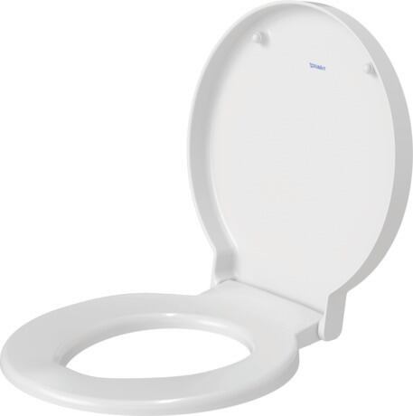 Toilet seat, 0065880099 White High Gloss, Hinge colour: Stainless steel, Wrap over