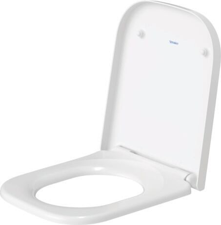 Toilet seat, 0064590000 Shape: D-shaped, White High Gloss, Hinge colour: Stainless steel, Wrap over