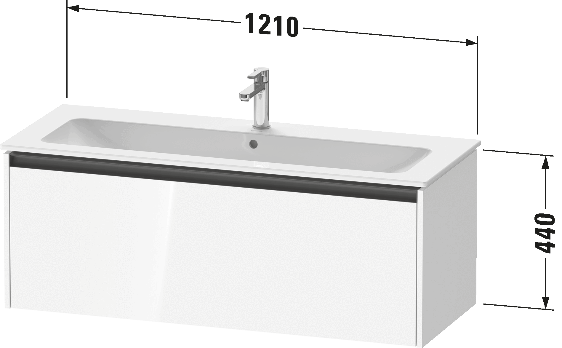 Vanity unit wall-mounted, K25065