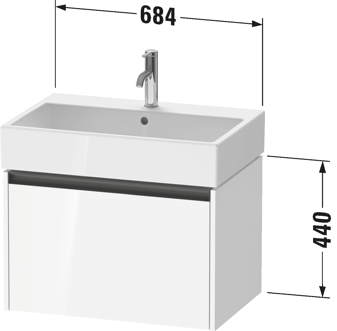 Vanity unit wall-mounted, K25076