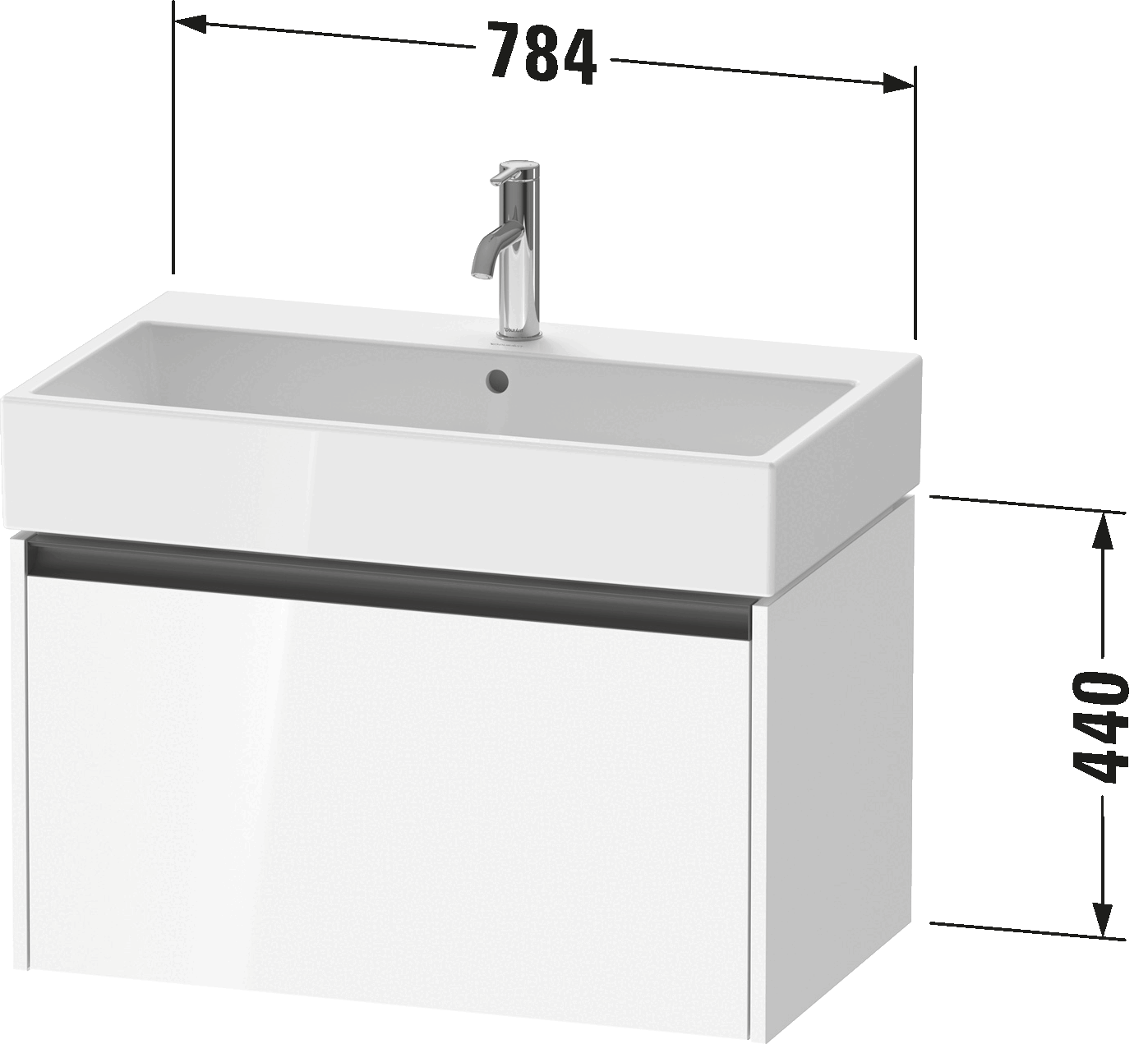 Vanity unit wall-mounted, K25077