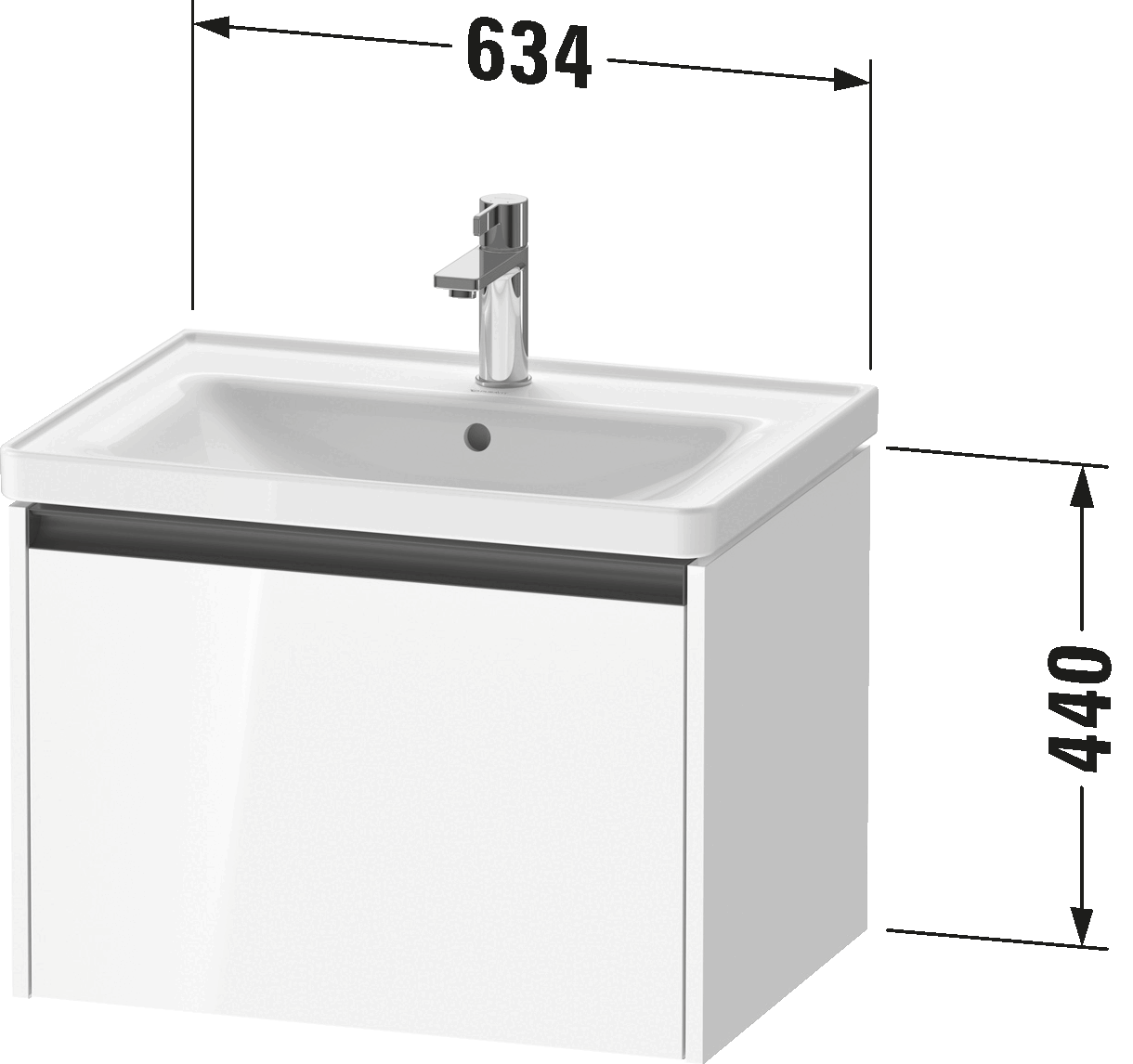 Vanity unit wall-mounted, K25082