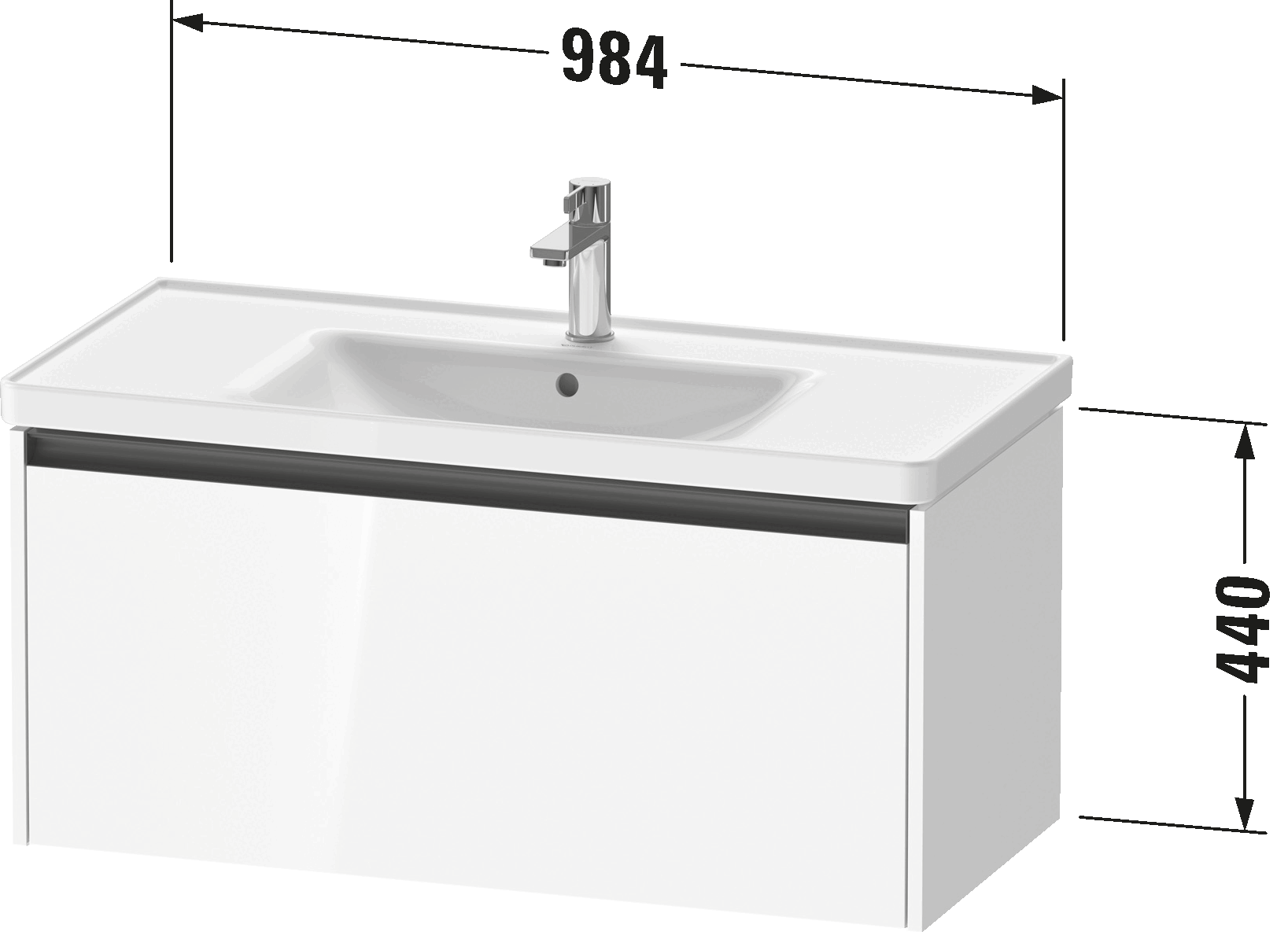 Vanity unit wall-mounted, K25084