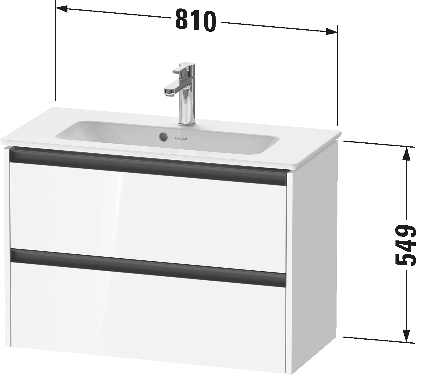 Vanity unit wall-mounted, K25256