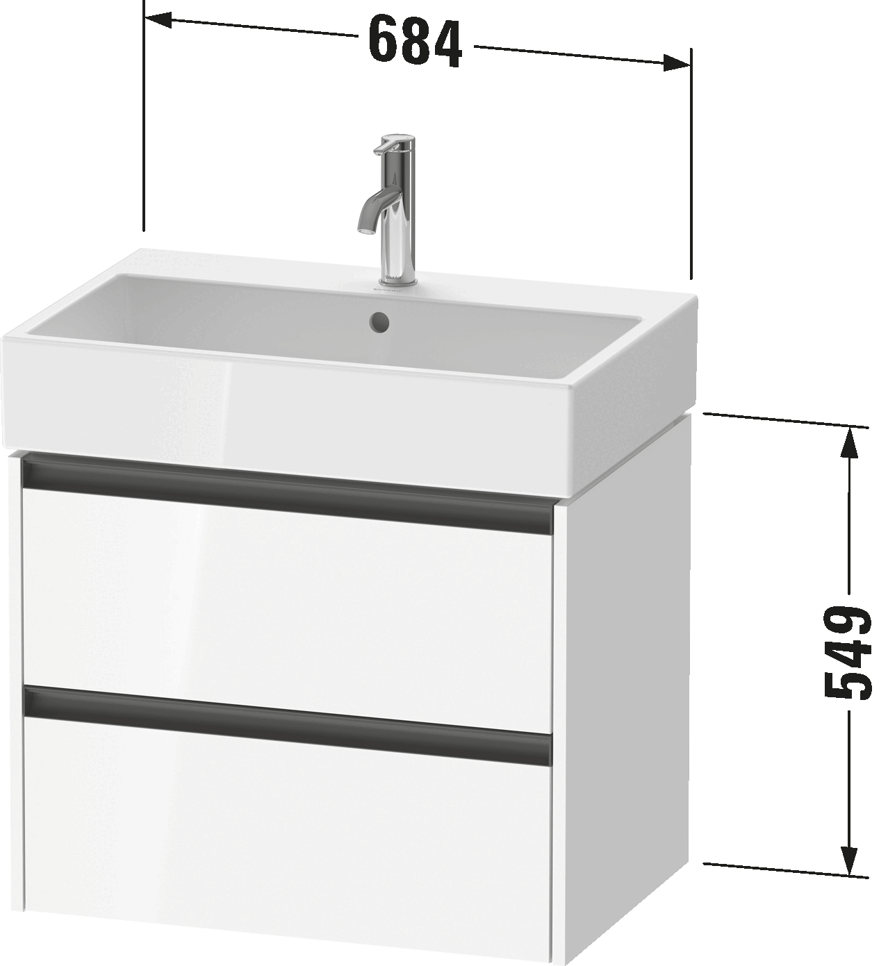 Vanity unit wall-mounted, K25276