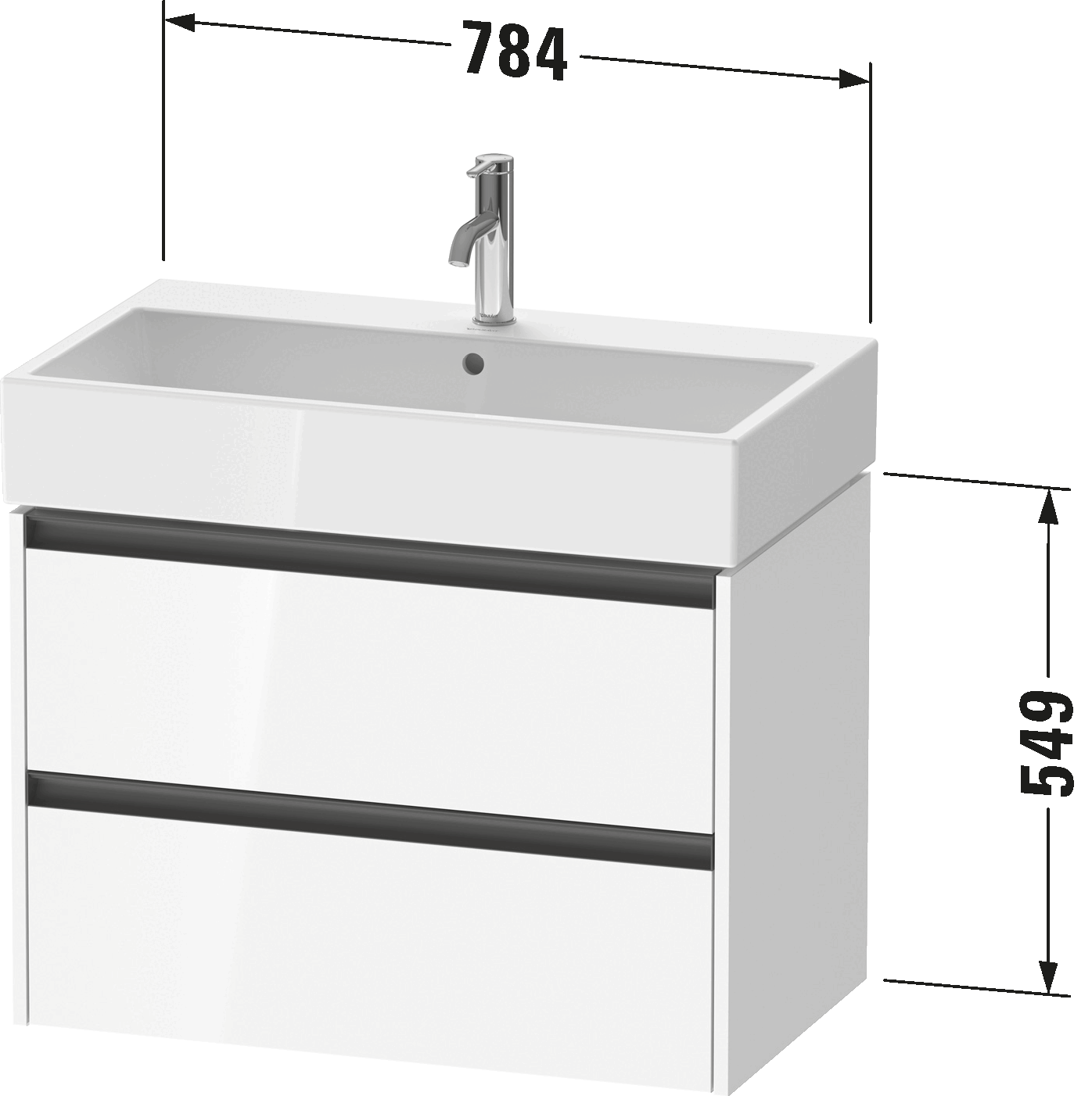 Vanity unit wall-mounted, K25277