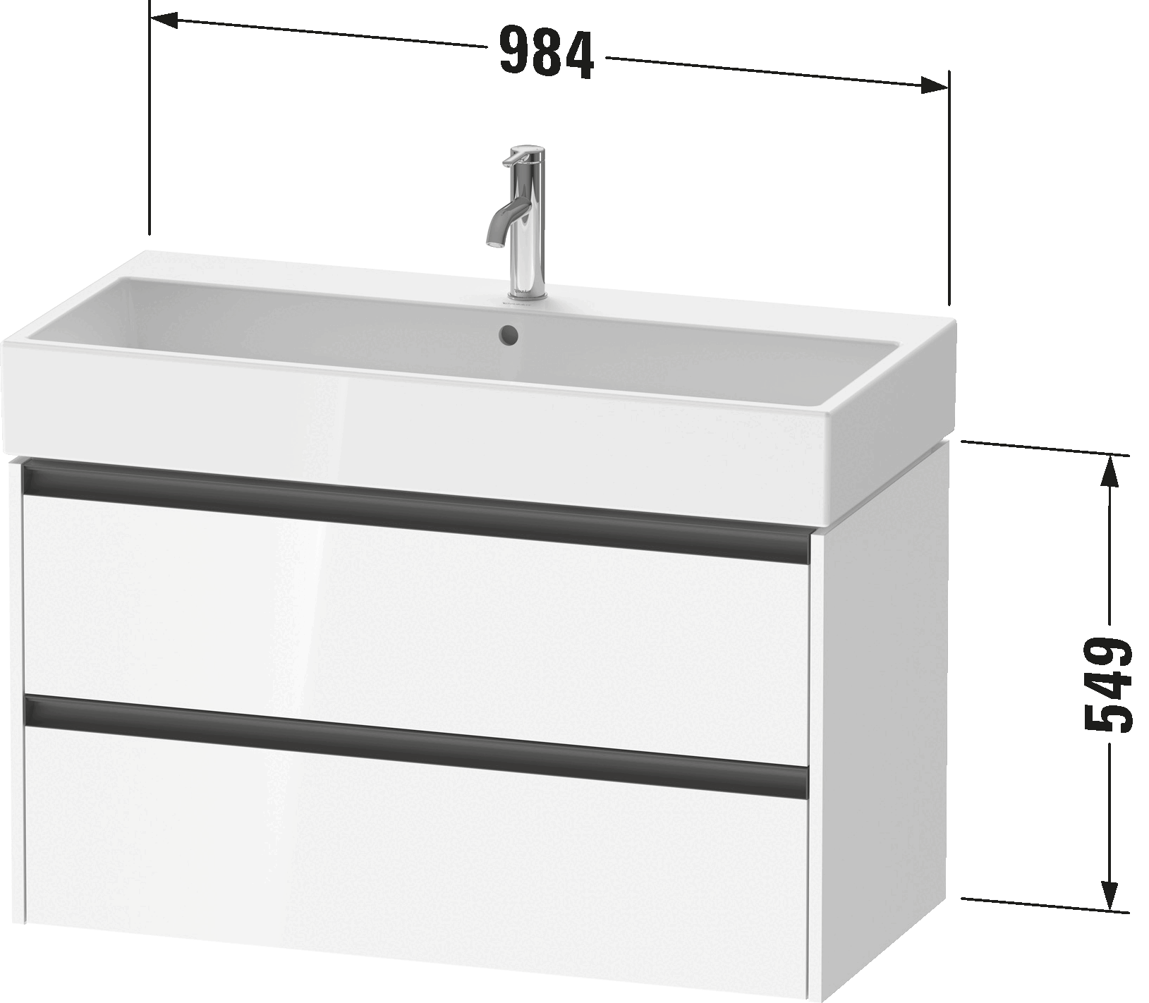 Vanity unit wall-mounted, K25278