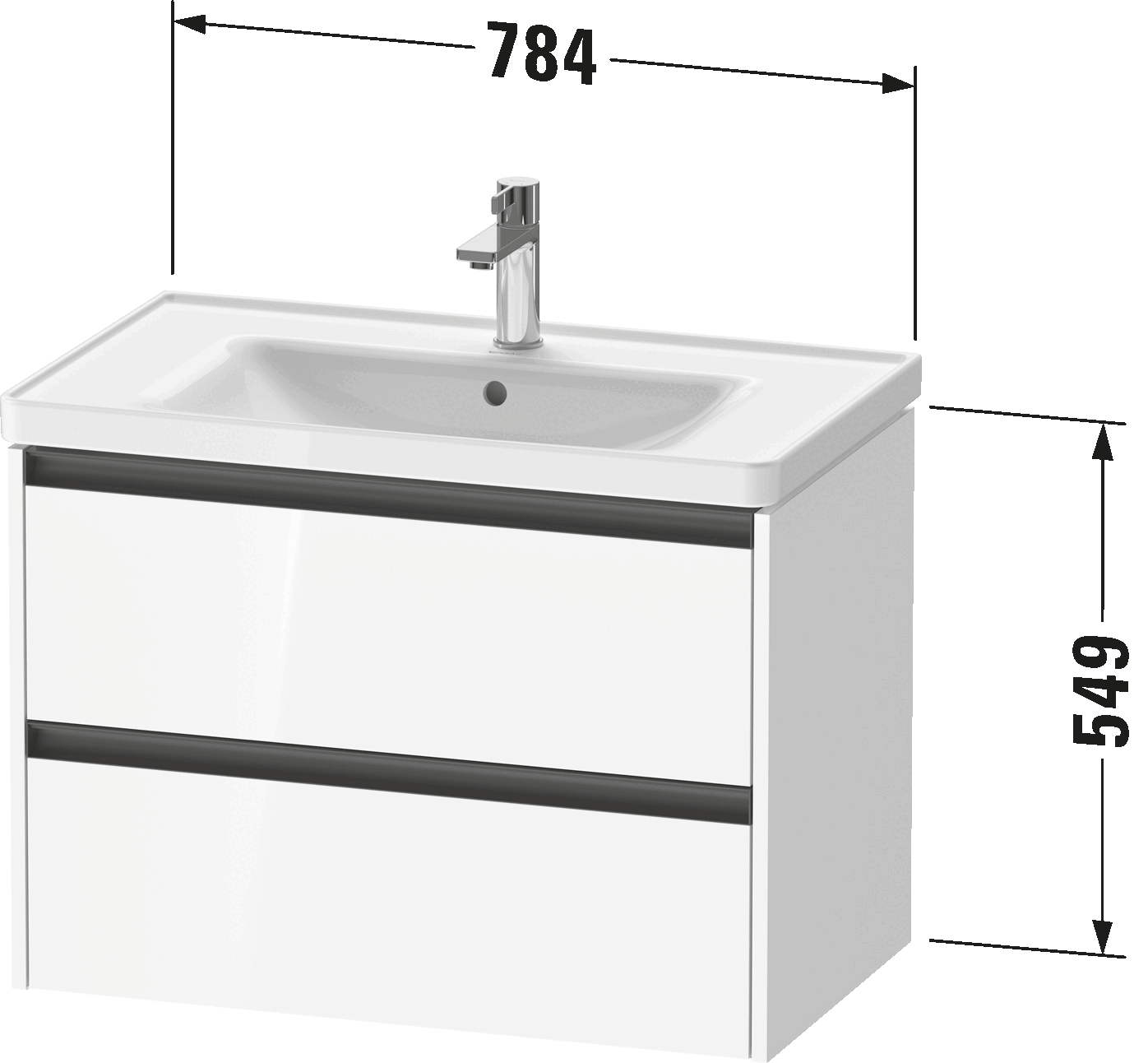 Vanity unit wall-mounted, K25283