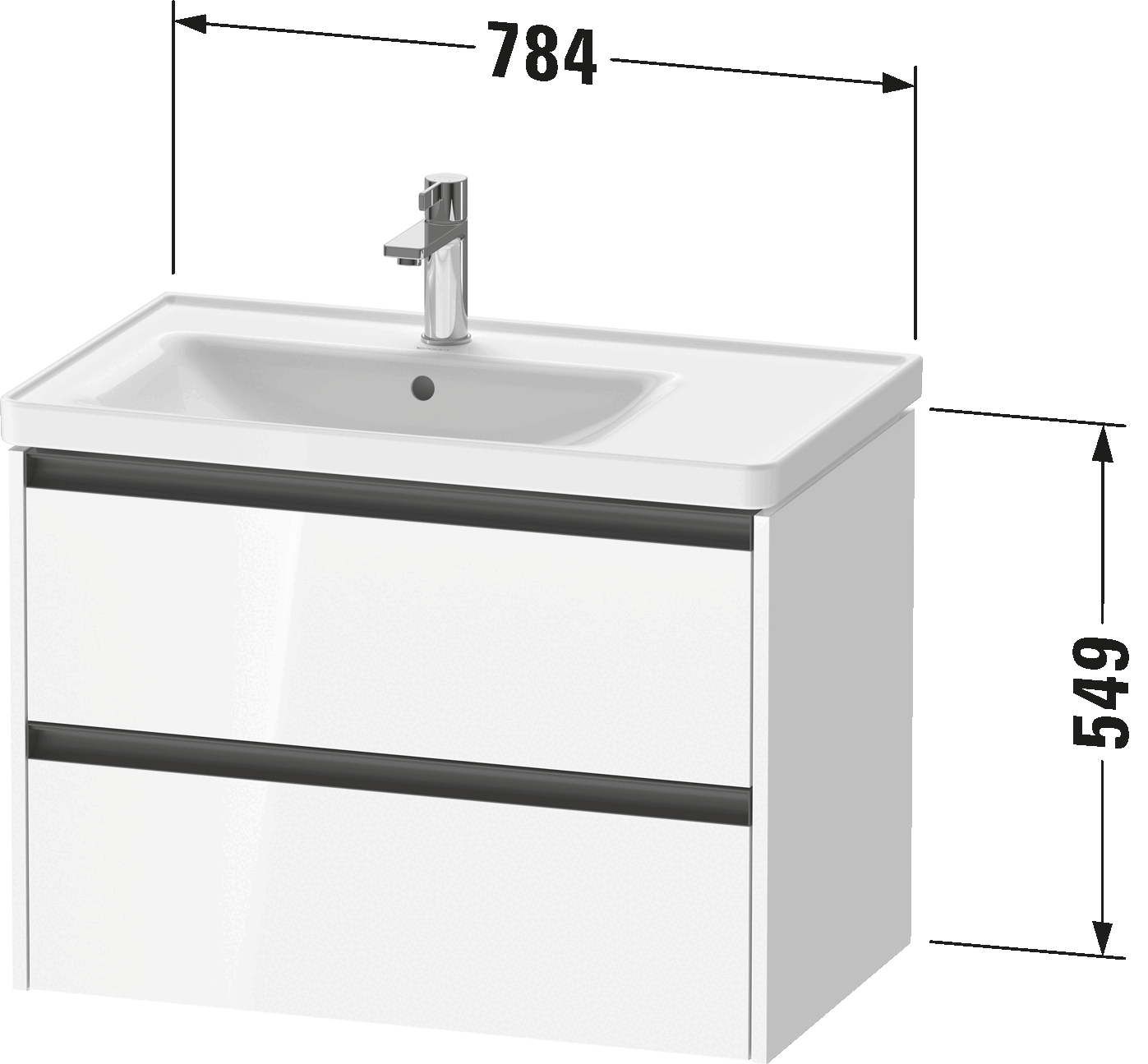 Vanity unit wall-mounted, K25285