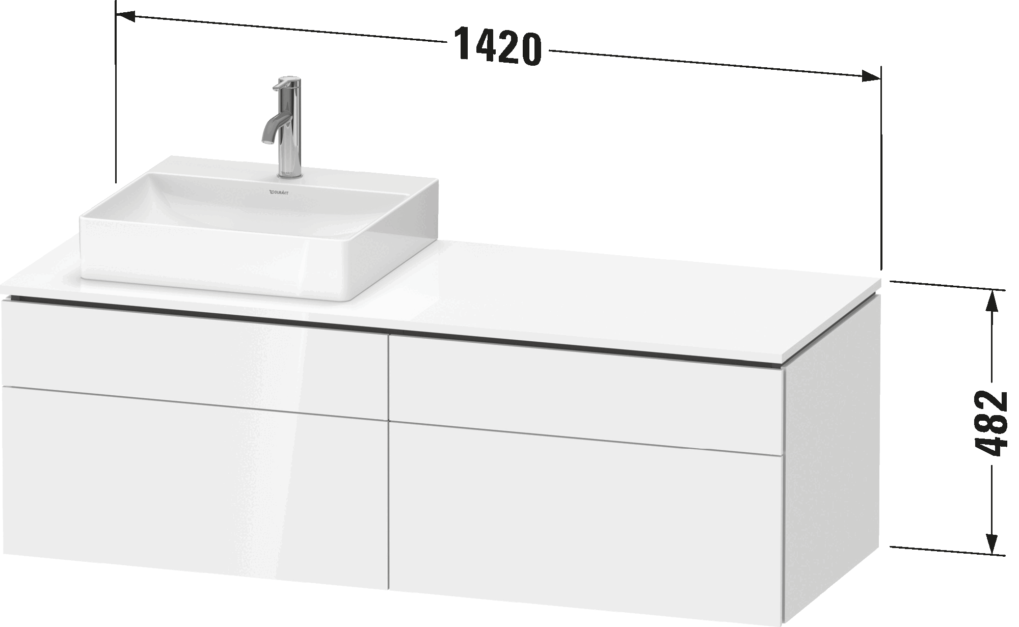 Mueble bajo lavabo para encimera, LC4870 L/R