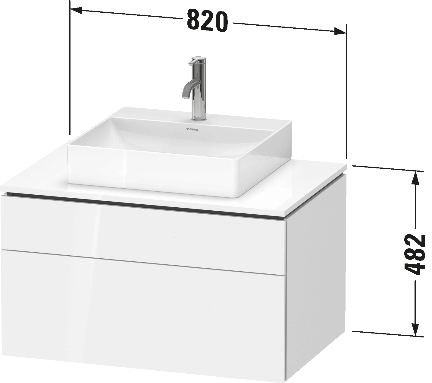 Fali szerelhető alsószekrény mosdó alá építhető, LC4880