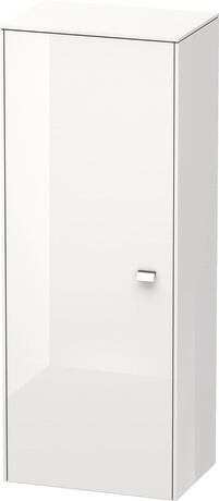 Semi-tall cabinet Individual, BR1341L1022 Hinge position: Left, White High Gloss, Decor, Handle Chrome