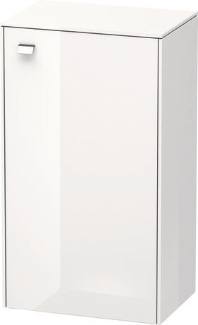 Semi-tall cabinet Individual, BR1340R1022 Hinge position: Right, White High Gloss, Decor, Handle Chrome