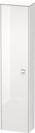 Tall cabinet Individual, BR1342L1022 Hinge position: Left, White High Gloss, Decor, Handle Chrome