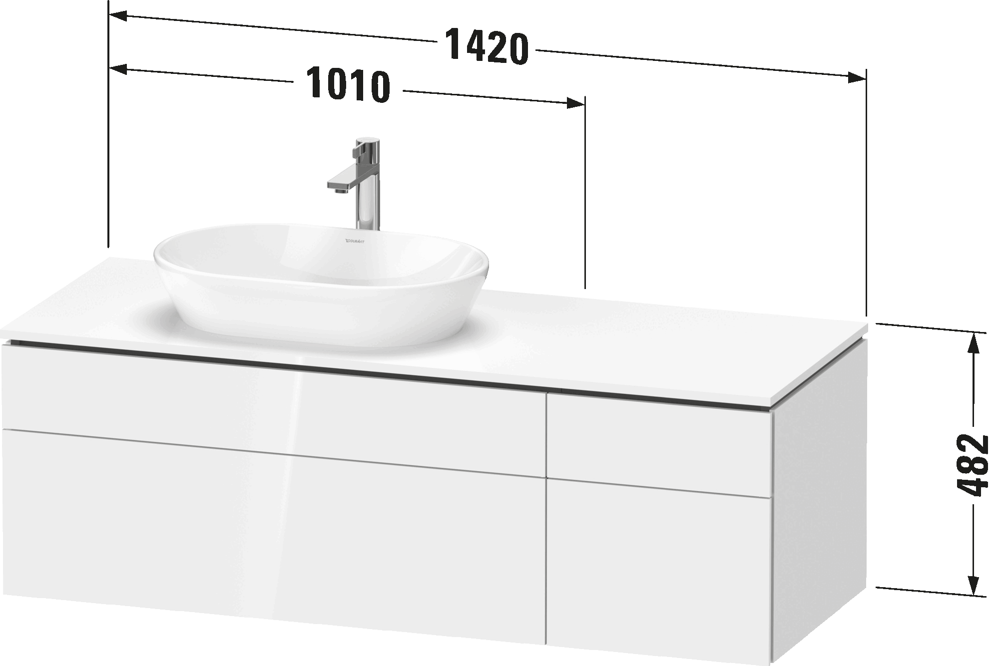 Fali szerelhető alsószekrény mosdó alá építhető, LC4877