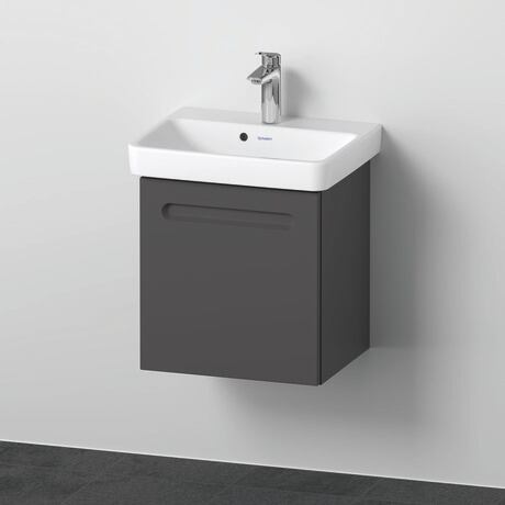 Furniture washbasin with vanity unit, N10171L49490000 Front: Graphite Matt, film, Corpus: Graphite Matt, Decor