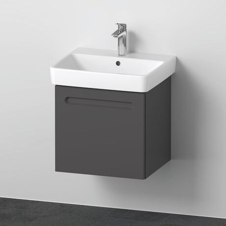 Furniture washbasin with vanity unit, N10172049490000 Front: Graphite Matt, film, Corpus: Graphite Matt, Decor