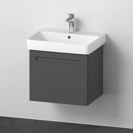 Furniture washbasin with vanity unit, N10173049490000 Front: Graphite Matt, film, Corpus: Graphite Matt, Decor