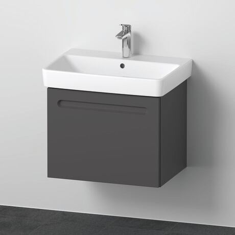 Furniture washbasin with vanity unit, N10174049490000 Front: Graphite Matt, film, Corpus: Graphite Matt, Decor