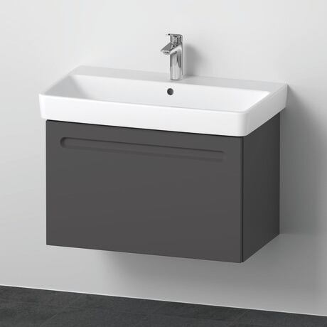 Furniture washbasin with vanity unit, N10175049490000 Front: Graphite Matt, film, Corpus: Graphite Matt, Decor