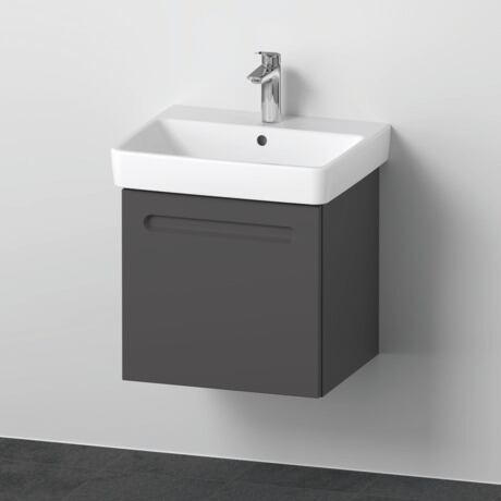Furniture washbasin with vanity unit, N10176049490000 Front: Graphite Matt, film, Corpus: Graphite Matt, Decor