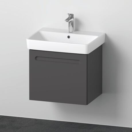 Furniture washbasin with vanity unit, N10177049490000 Front: Graphite Matt, film, Corpus: Graphite Matt, Decor
