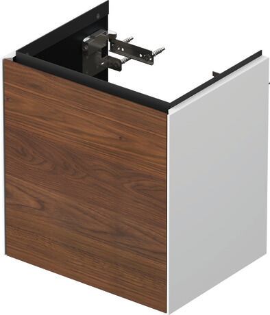 Vanity unit wall-mounted, WT4240L7785 Front: American walnut Matt, Solid wood, Corpus: White High Gloss, Lacquer