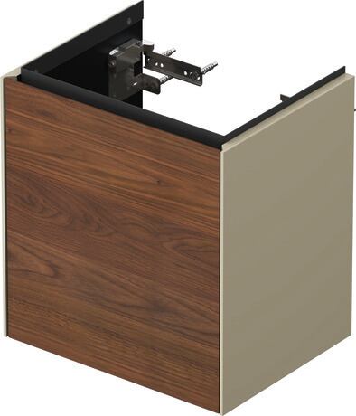Vanity unit wall-mounted, WT4240L77H3 Front: American walnut Matt, Solid wood, Corpus: taupe High Gloss, Lacquer