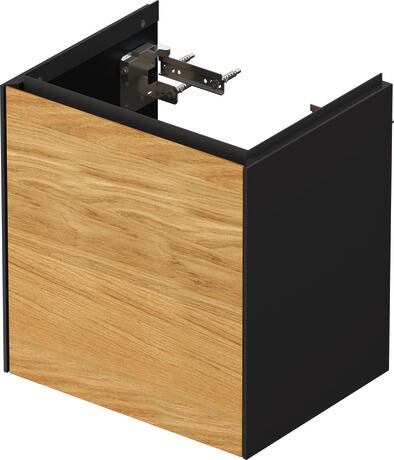 Vanity unit wall-mounted, WT4240LH5H1 Front: Natural oak Matt, Solid wood, Corpus: Graphite High Gloss, Lacquer