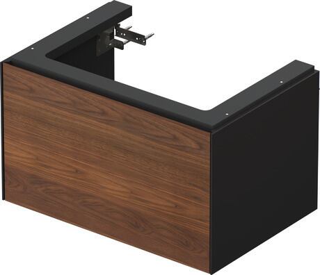 Vanity unit wall-mounted, WT4241077H1 Front: American walnut Matt, Solid wood, Corpus: Graphite High Gloss, Lacquer