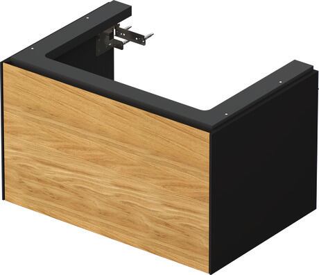 Vanity unit wall-mounted, WT42410H558 Front: Natural oak Matt, Solid wood, Corpus: Graphite Satin Matt, Lacquer