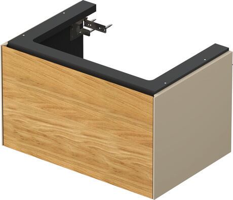 Vanity unit wall-mounted, WT42410H560 Front: Natural oak Matt, Solid wood, Corpus: taupe Satin Matt, Lacquer